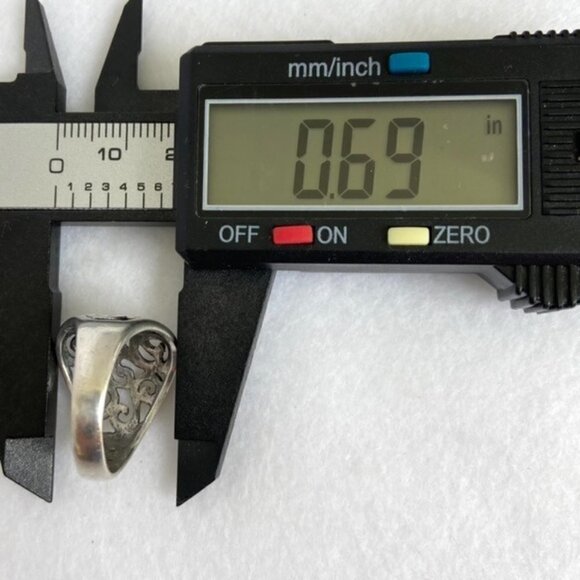 Sterling Silver 925 0.69" Wide Scrollwork Celtic Style Band Ring Size 7.25 - Picture 13 of 16